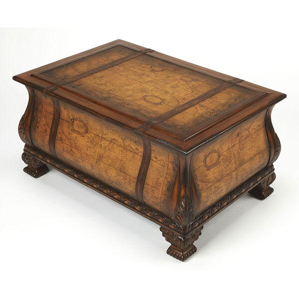 Heritage Leather Bombe Trunk Table, image 1
