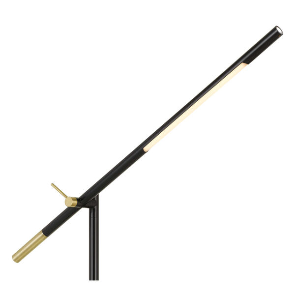 Virton Black and Antique Brass Integrated LED Floor lamp, image 2