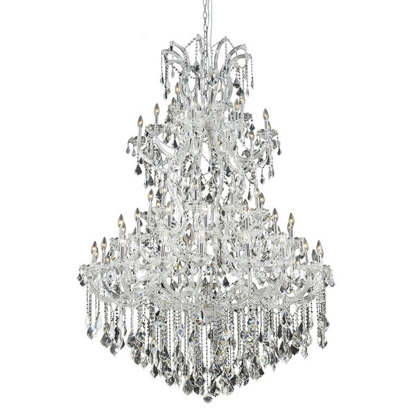 Maria Theresa Chrome Sixty-One Light 54-Inch Chandelier with Royal Cut Clear Crystal, image 1