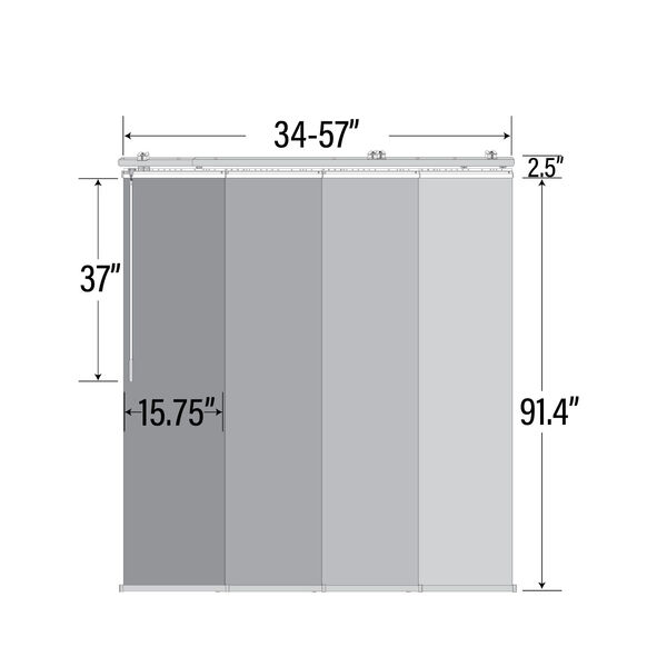 Spruce Multicolor 34-57 Inch Four-Panel Single Rail Panel Track, image 4