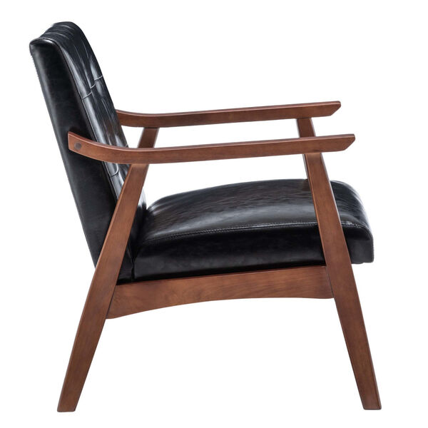 Take a Seat Natalie Black Faux Leather and Espresso Accent Chair, image 5