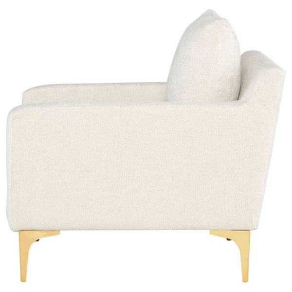 Anders Off White and Gold Occasional Chair, image 3