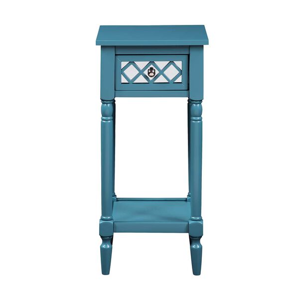 Khloe French Country Blue  Deluxe One Drawer End Table with Shelf, image 6