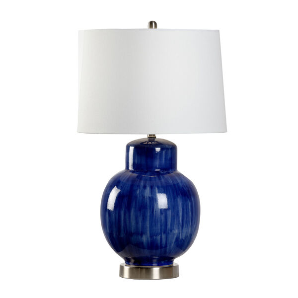 Off White and Blue One-Light 7-Inch Enzo Lamp, image 1