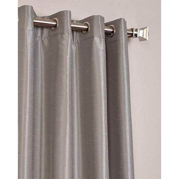 Silver 96 x 50-Inch Vintage Textured Grommet Blackout Curtain Single Panel, image 3
