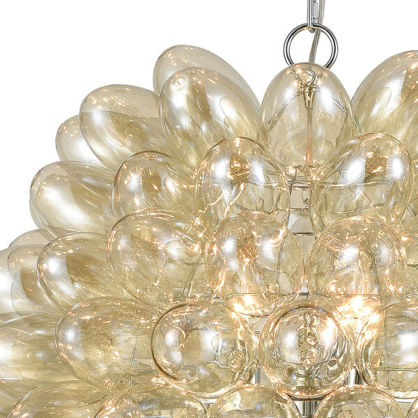Bubble Up Chrome and Silver Six-Light Chandelier, image 3