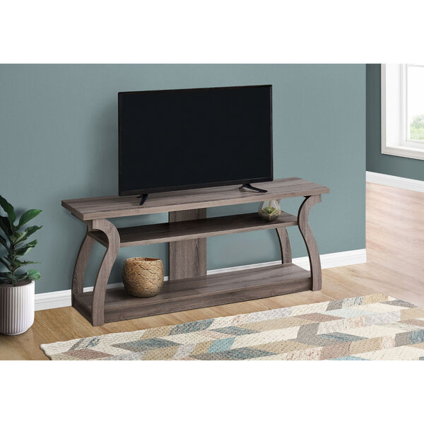Dark Taupe Contemporary Open Concept TV Stand, image 2