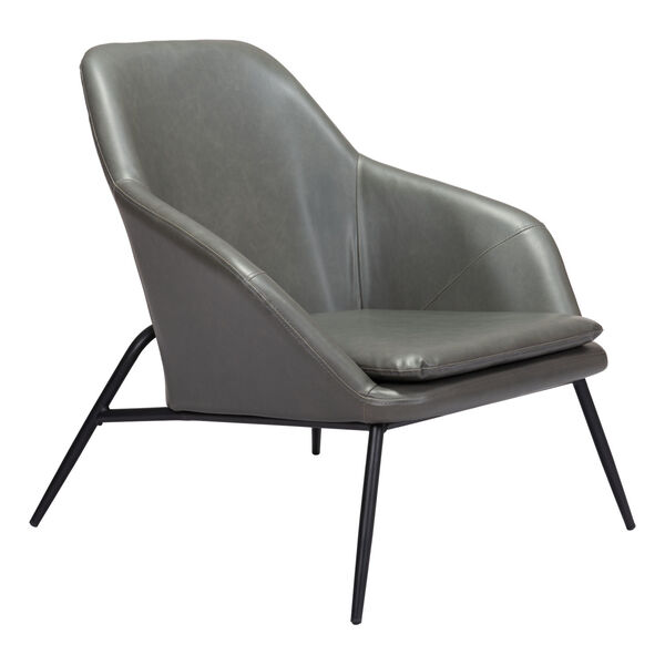 Manuel Gray and Matte Black Accent Chair, image 6
