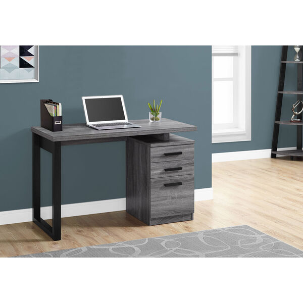 Grey-Black Left Or Right Facing 48-Inch Computer Desk, image 1