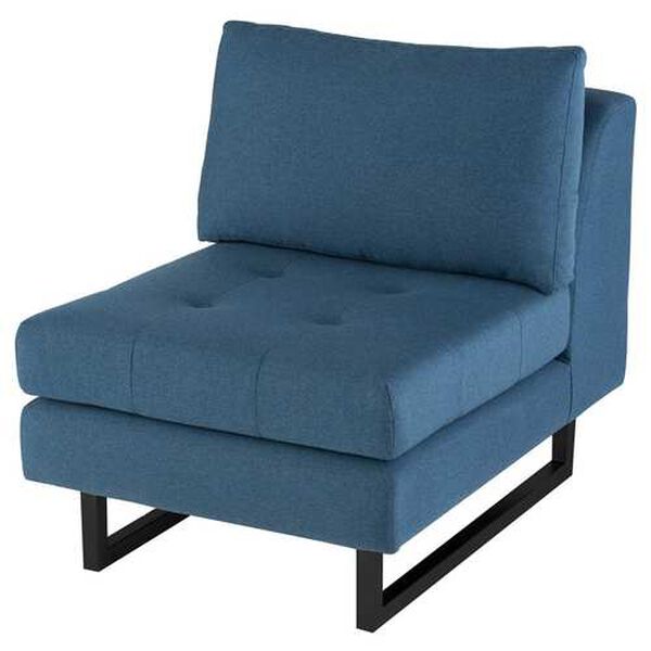 Janis Lagoon Blue Black 34-Inch Armless Sofa, image 3