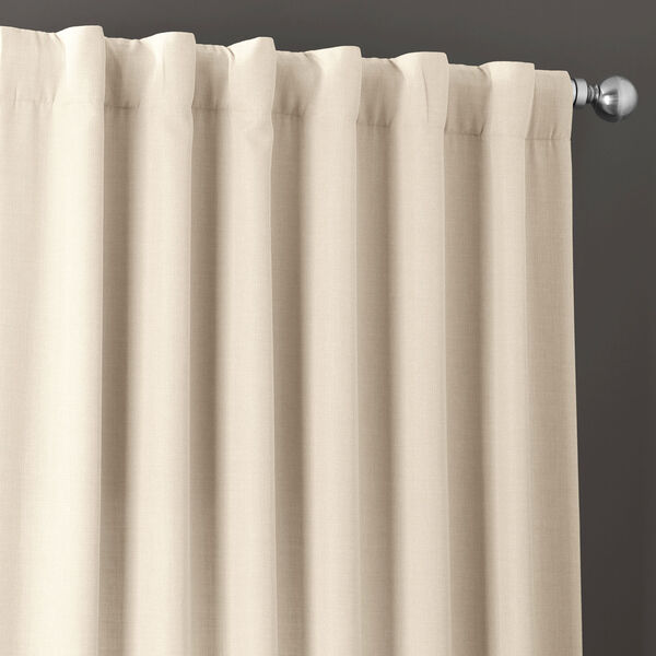 Italian Faux Linen Parchment Cream 50 in W x 108 in H Single Panel Curtain, image 5