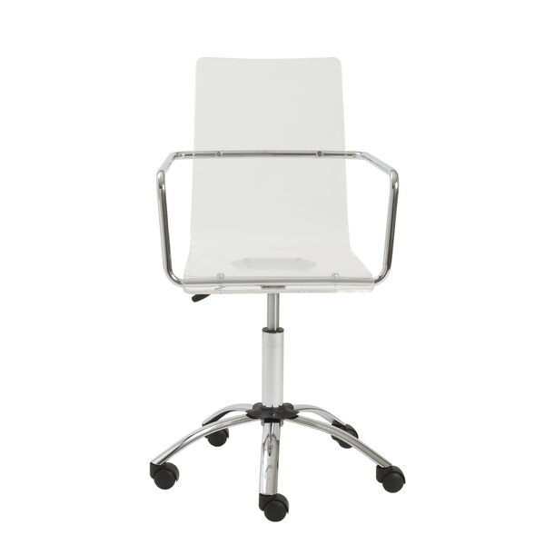 Chloe Clear 21-Inch Office Chair with Chromed Steel Base, image 1