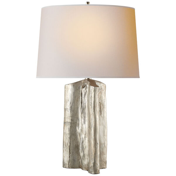 Sierra Buffet Lamp in Burnished Silver Leaf with Natural Paper Shade by Thomas O'Brien, image 1