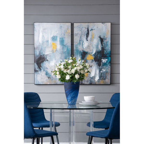 Blue 12-Inch Glass Vase, image 2