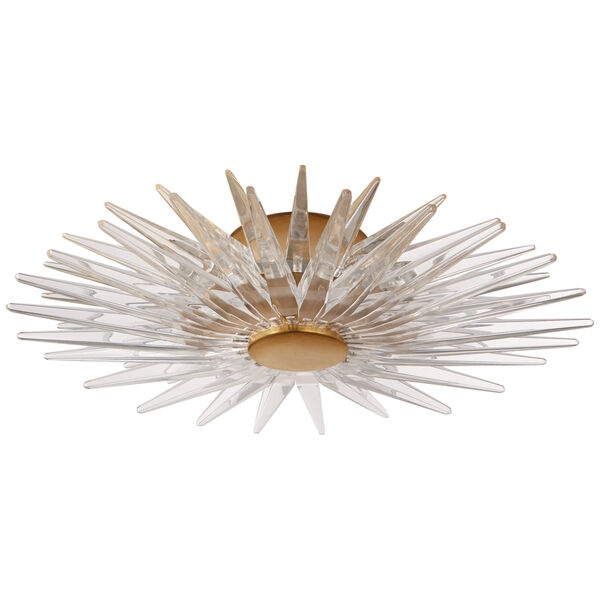 Quincy Small Flush Mount in Antique-Burnished Brass with Clear Acrylic by Chapman and Myers, image 1