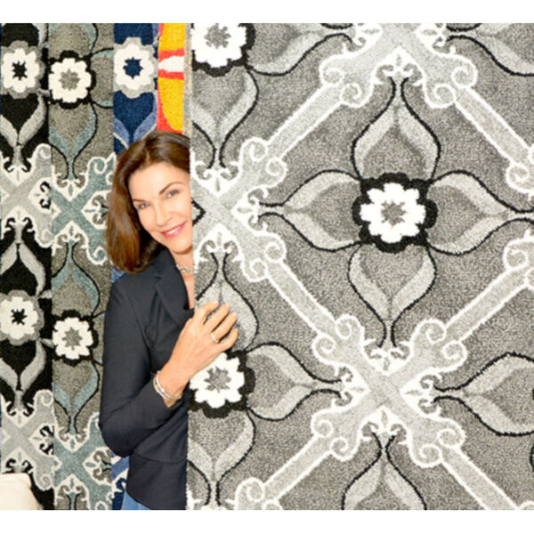 Peranakan Tile Gray, Silver and Black Indoor/Outdoor Rug, image 6