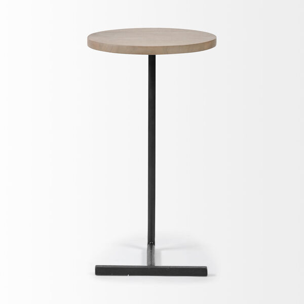 Ballatine I Brown and Black Round Wood Top End Table, image 2