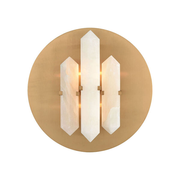 Annees Folles White and Aged Brass Two-Light Wall Sconce, image 1