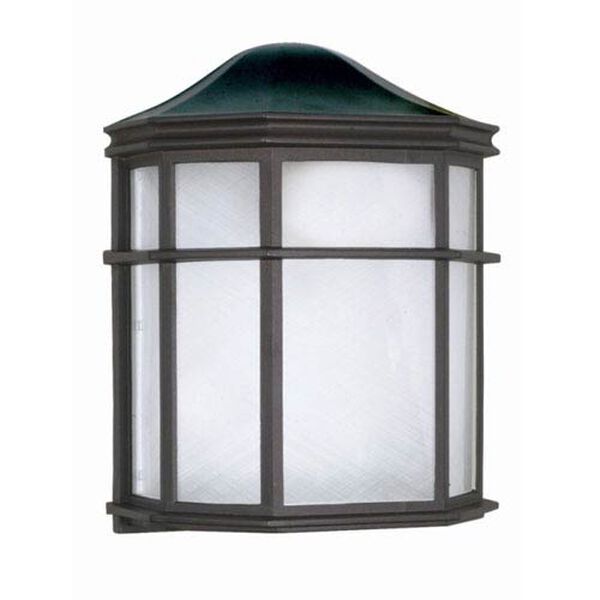 Textured Black One-Light Outdoor Wall Mount with White Acrylic Diffuser, image 1