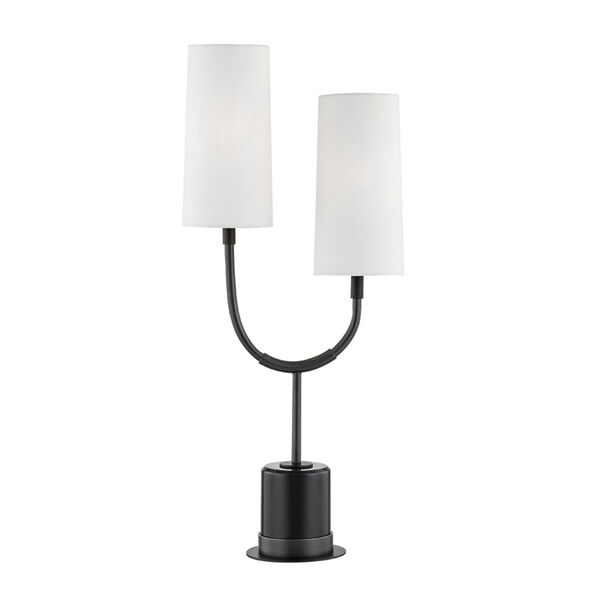 Vesper Old Bronze and Black Two-Light Accent Table Lamp, image 1