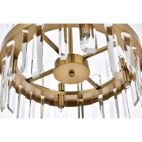Serena Satin Gold and Clear 16-Inch Round Pendant, image 6