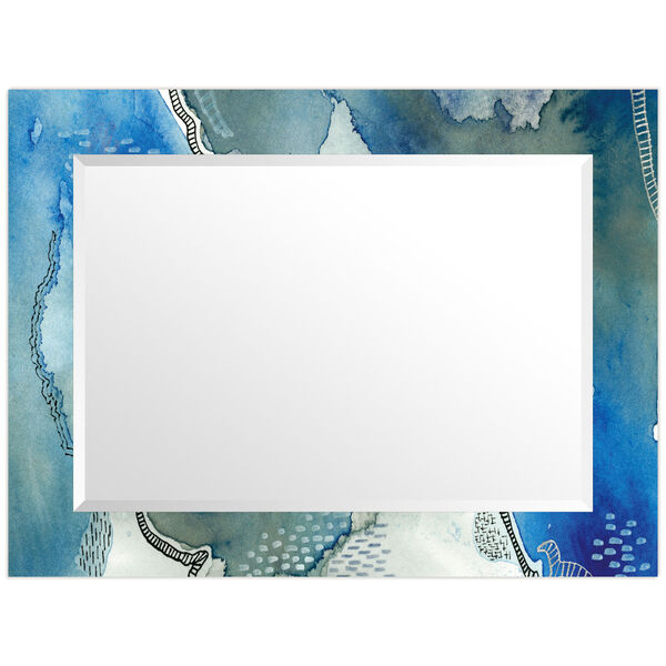 Subtle Blues Blue 40 x 30-Inch Rectangular Beveled Wall Mirror, image 3
