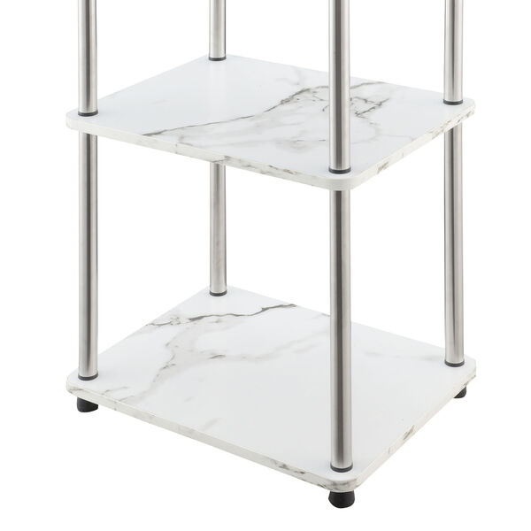 Design2Go Faux White Marble and Chrome Five-Tier Tower, image 4