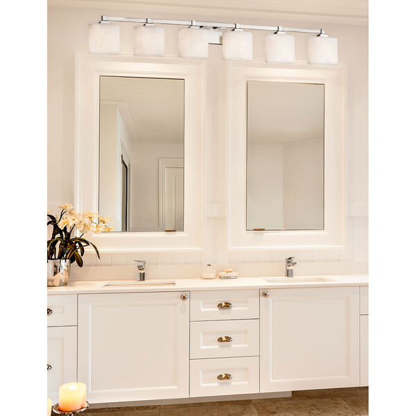 Clouds - Regency Brushed Nickel Six-Light Bath Vanity with Off-White Clouds Resin, image 3