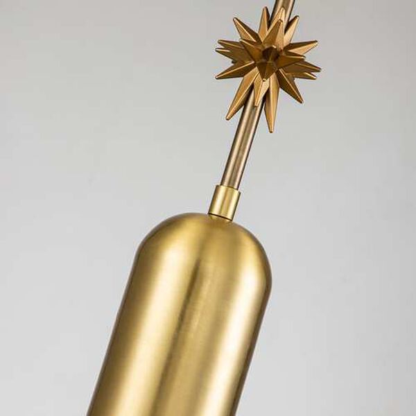 Etoile Aged Brass One-Light Mini Pendant with Star, image 4