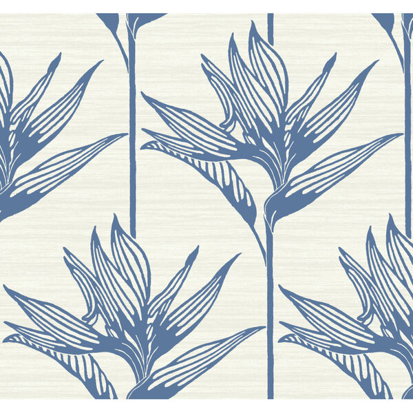 Tropics Blue Bird of Paradise Pre Pasted Wallpaper - SAMPLE SWATCH ONLY, image 2
