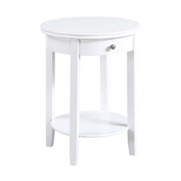 American Heritage White Baldwin One-Drawer End Table with Shelf, image 1