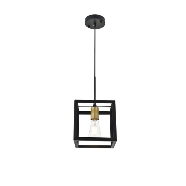 Resolute Brass and Black Eight-Inch One-Light Mini Pendant, image 6