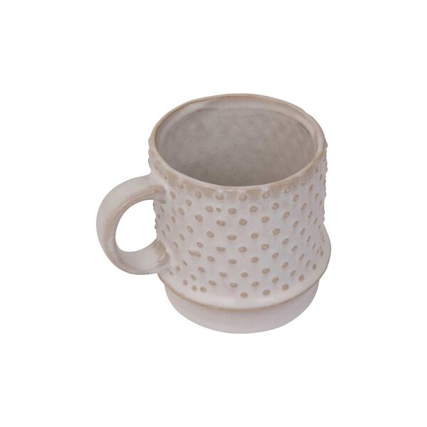 White Hobnail Pattern Stoneware Coffee Mug, Set of 12, image 2