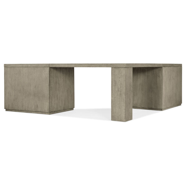 Linville Falls Smoked Gray Corner Desk with Two Open Desk Cabinets, image 2