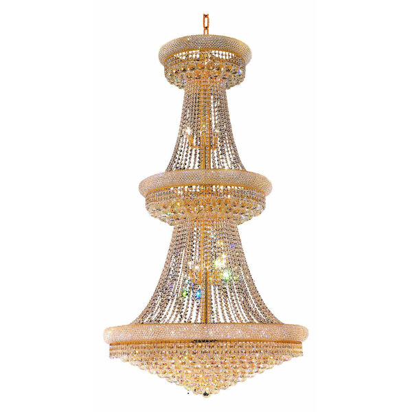 Empire Gold 34-Light Chandelier with K9 Clear Crystal, image 1