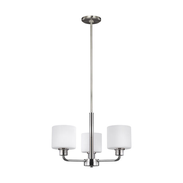 Canfield Brushed Nickel 20-Inch Three-Light Chandelier, image 1