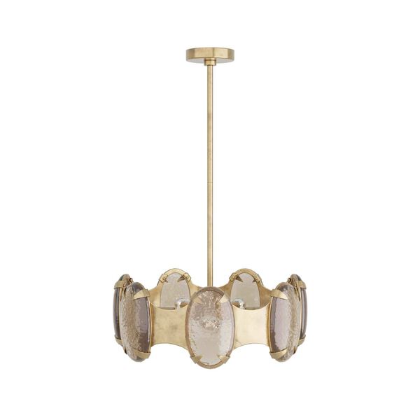 Vella Antique Brass Smoke Luster Glass Seven-Light  Chandelier, image 1