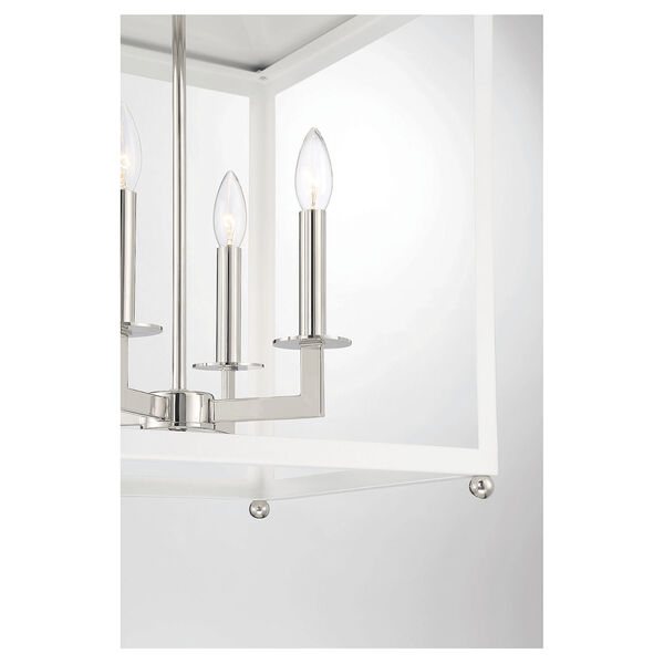 Belmont White with Polished Nickel Four-Light Pendant, image 6