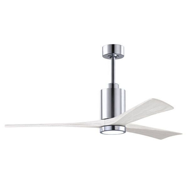 Patricia-3 Polished Chrome and Matte White 60-Inch Ceiling Fan with LED Light Kit, image 3