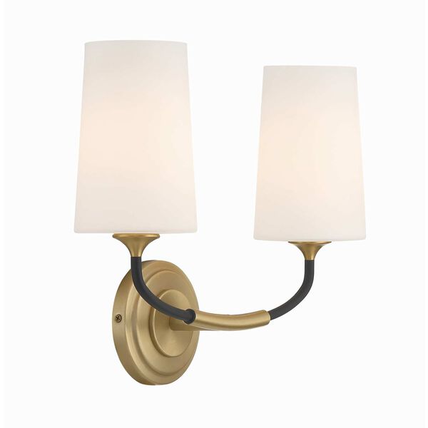Niles Black Forged and Modern Gold Two-Light Wall Sconce, image 4