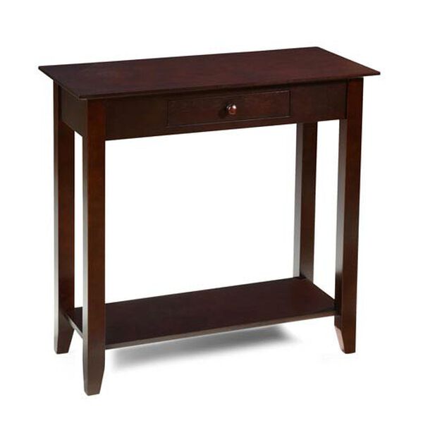 American Heritage Espresso Hall Table with Drawer and Shelf, image 1