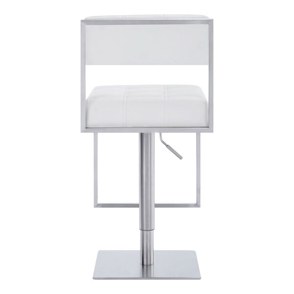 Michele White and Stainless Steel 34-Inch Bar Stool, image 4
