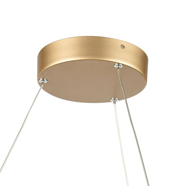 Minimalist Soft Gold 23-Inch LED Pendant, image 5