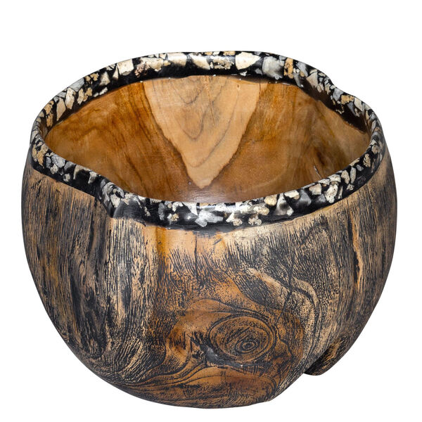 Chikasha Wood, Black and White 10-Inch Bowl, image 1