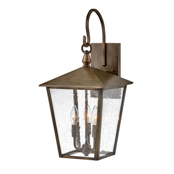 Huntersfield Burnished Bronze Three-Light Outdoor Wall Mount With Clear Seedy Glass, image 2