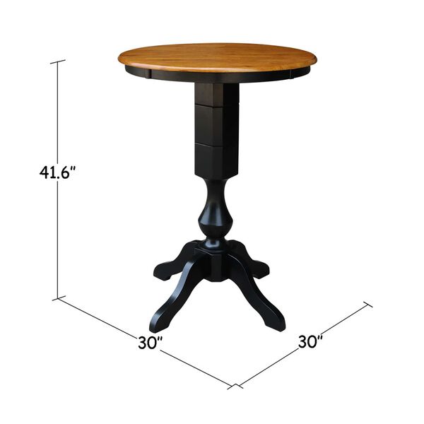 Black and Cherry 41-Inch High Round Top Pedestal Dining Table, image 4