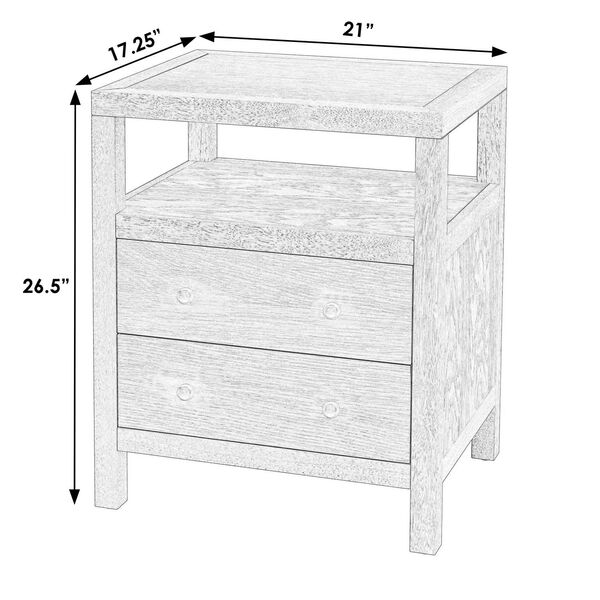 Celine Light Natural Two-Drawer Nightstand, image 3