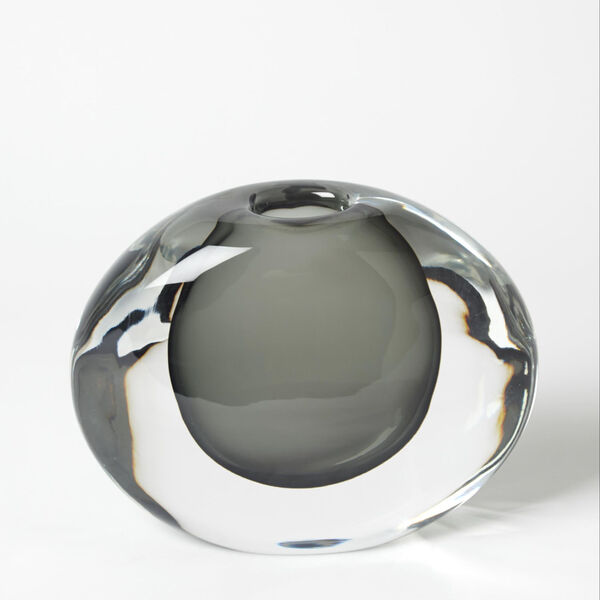 Offset Grey Round Vase, image 2