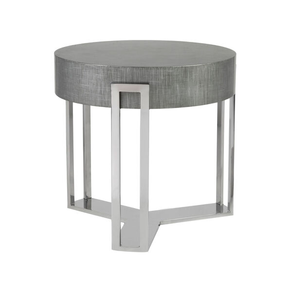 Signature Designs Gray and Silver Iridium Round End Table, image 1