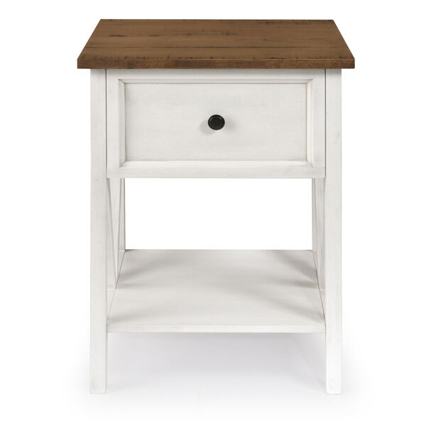 Natalee Barnwood and White One Drawer Side Table, image 2